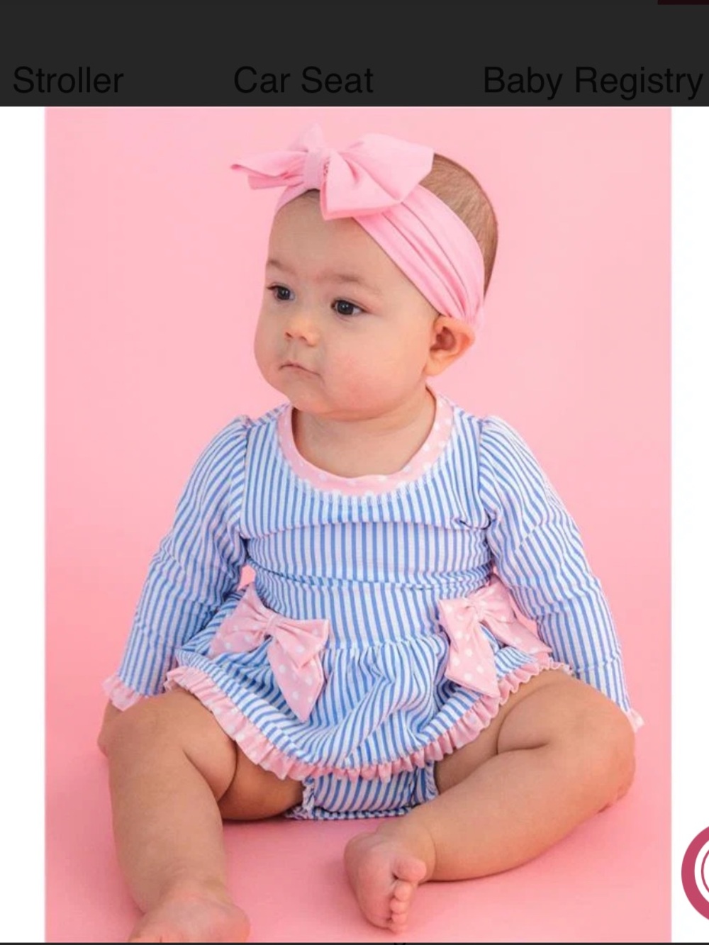 RUFFLEBUTTS 3-6 MO BLUE SEERSUCKER LONG SLEEVE BOW PEPLUM ONE PIECE SWIMSUIT UPF